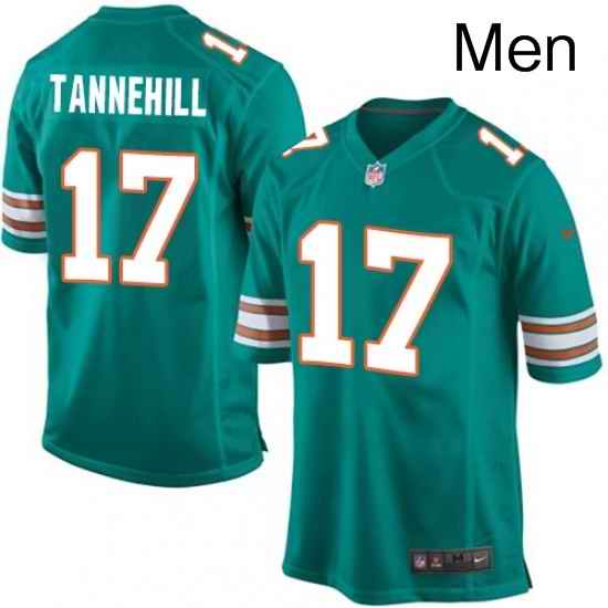 Mens Nike Miami Dolphins 17 Ryan Tannehill Game Aqua Green Alternate NFL Jersey